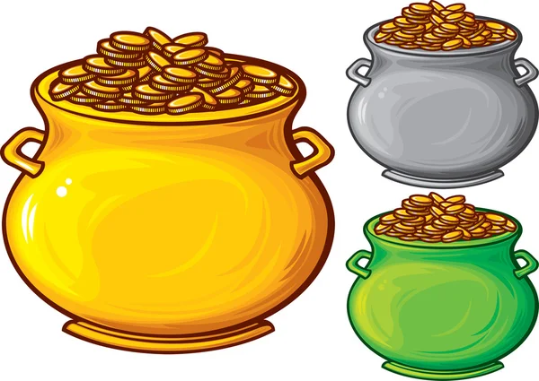 金貨の壺 — ストックベクタ