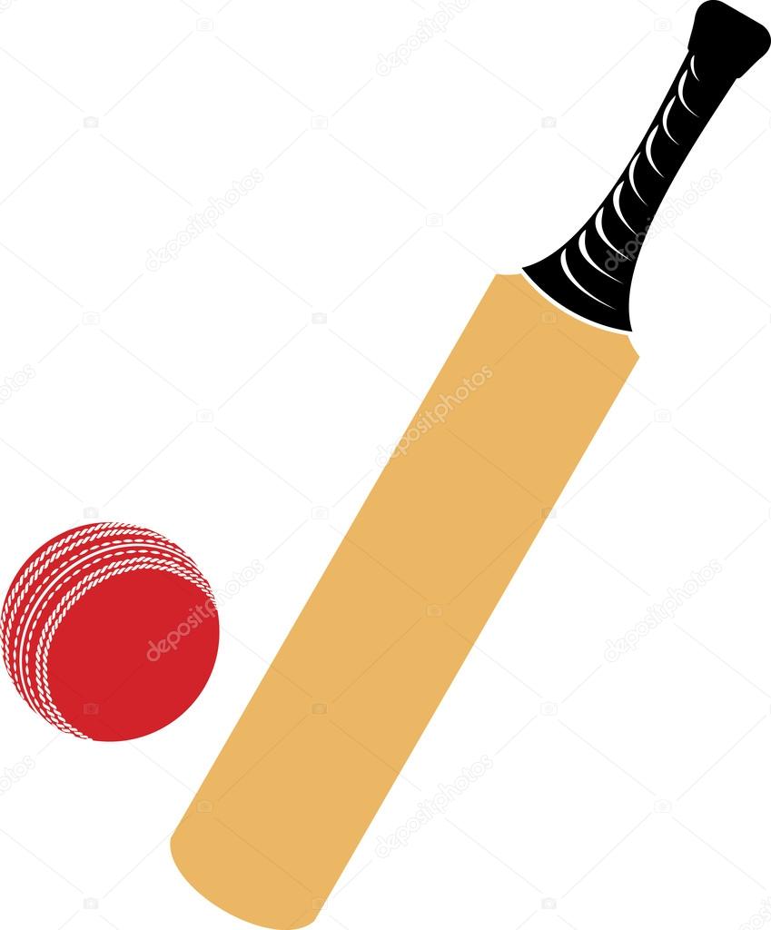Cricket bat and ball — Stock Vector © Tribaliumivanka 32809845