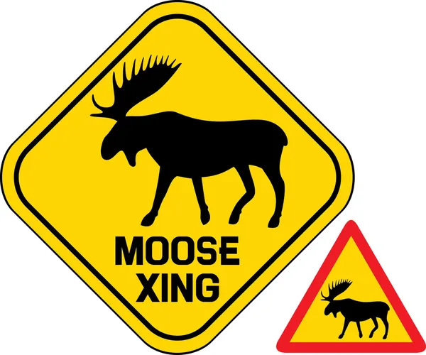 Moose kruising Road Sign — Stockvector