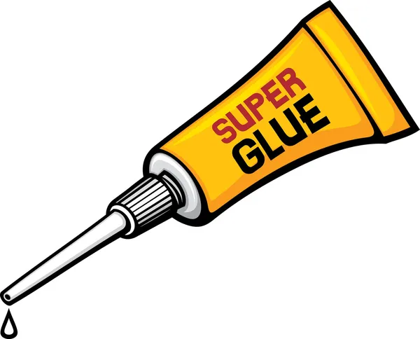 Metal tube of super glue — Stock Vector