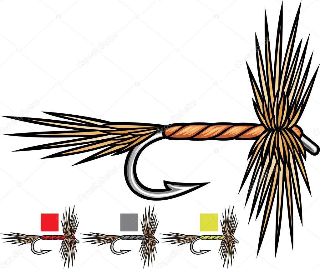 Fly fishing flies Stock Vector by ©Tribaliumivanka 34326433