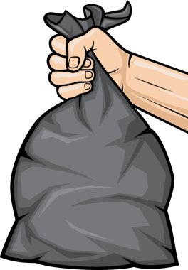 el tutarak siyah plastik çöp torbası