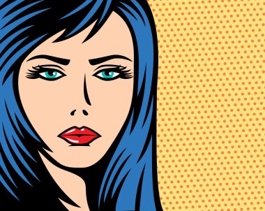 Pop art kadın illüstrasyon