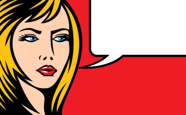 kadının yüzü ile konuşma balonu