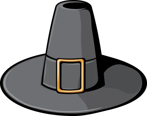 Svart pilgrim hatt — Stockový vektor