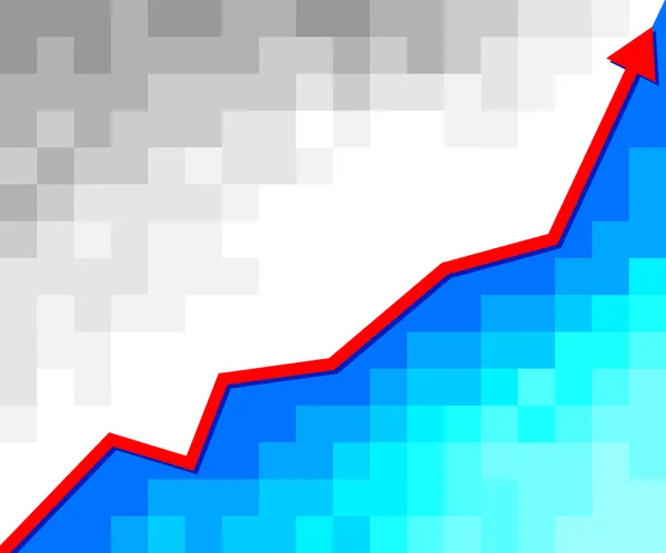 Gráfico de negócios com seta (gráfico de negócios positivo ) — Vetor de Stock