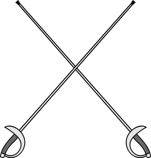 Crossed fencing swords — Stock Vector