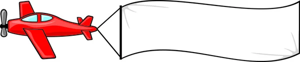 Самолет со знаменем (самолет с пустым баннером ) — стоковый вектор