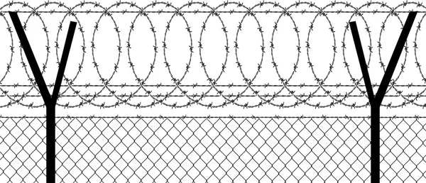 Barbed wire (wired fence) — Stock Vector