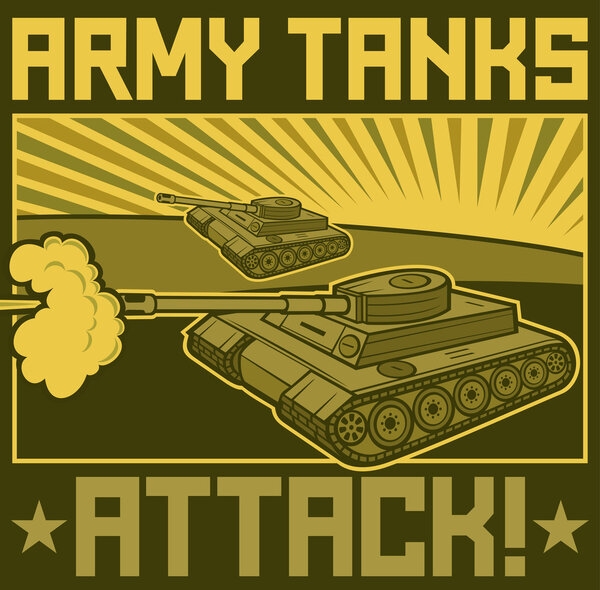 Military tanks poster