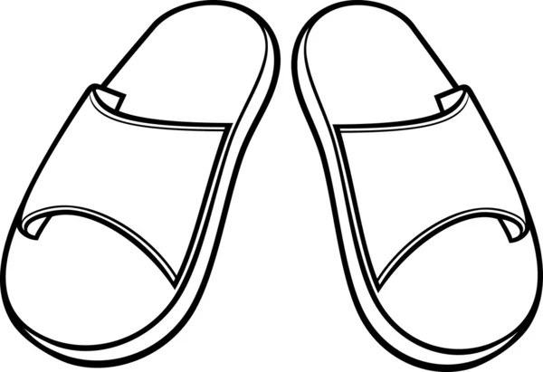 Juego de chanclas (zapatillas ) — Vector de stock