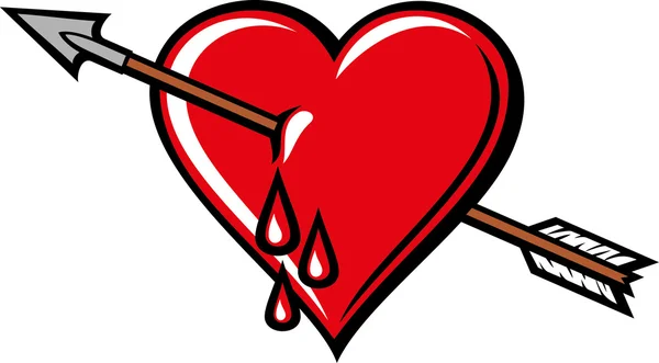 Heart with arrow design — Stock Vector