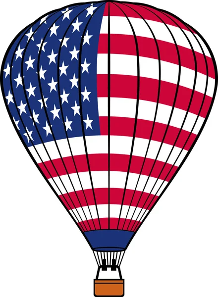 Palloncino ad aria calda con bandiera USA — Vettoriale Stock