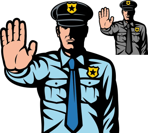 Police man gesturing stop — Stock Vector