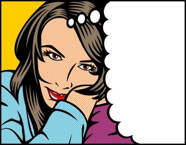 Pop art kadın illüstrasyon