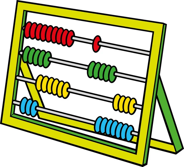 Abacus dengan banyak manik-manik berwarna-warni - Stok Vektor
