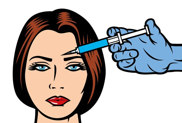 Kadın bir botox alma — Stok Vektör