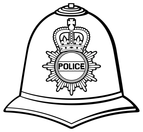 Casco de policía británico — Vector de stock