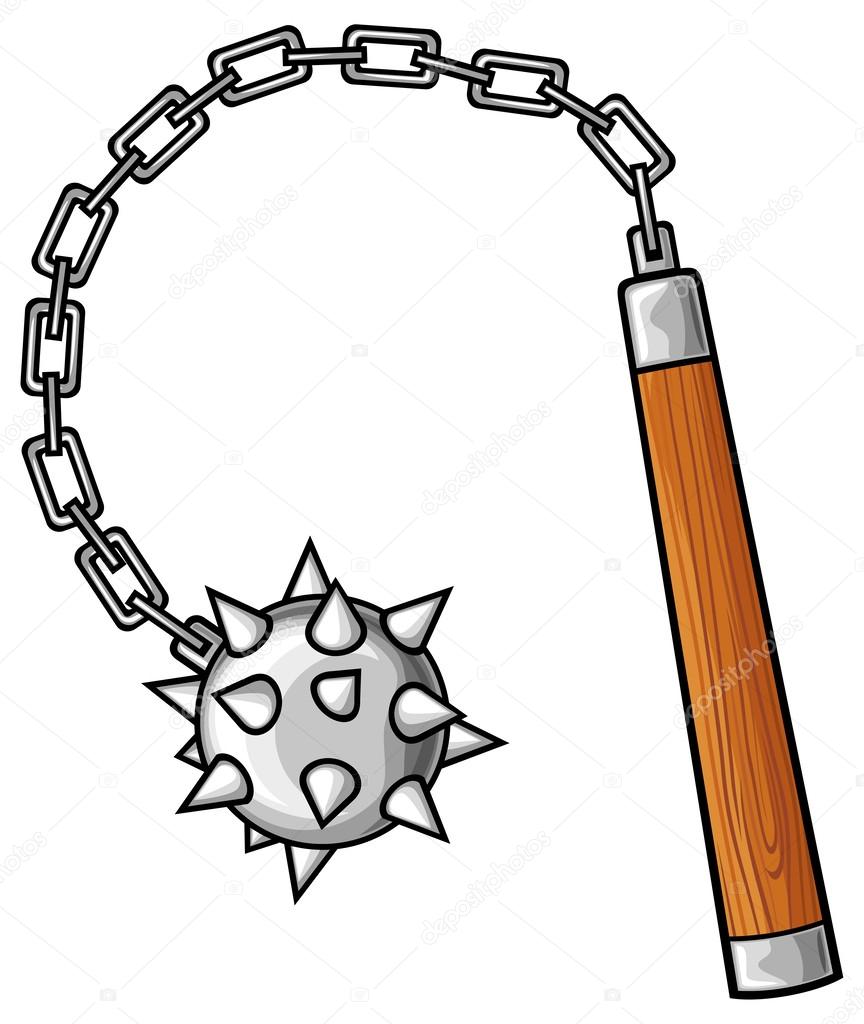 Medieval mace mace ancient weapons — Stock Vector © Tribaliumivanka