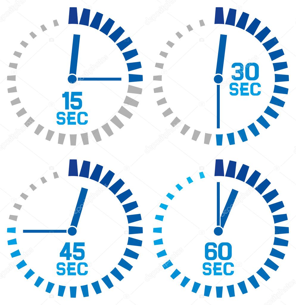Clock icons with minutes and seconds