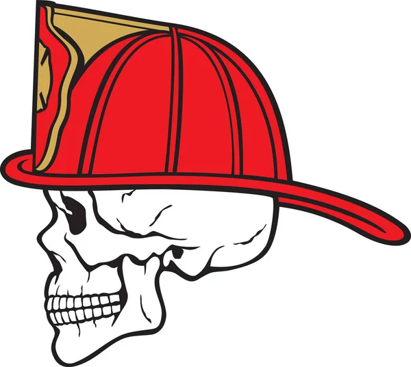 消防車の頭蓋骨のカラーベクトルイラスト — ストックベクタ