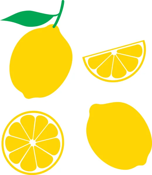 Lemon Fruit Color Vector Illustration — Stock Vector