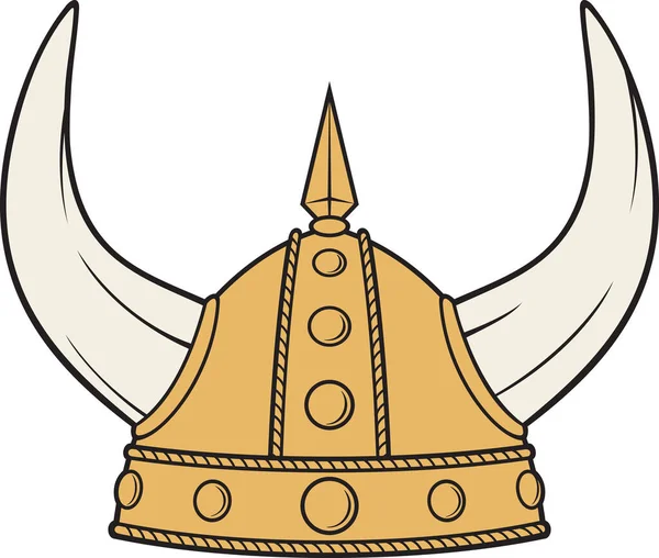 Viking Capacete Cor Vetor Ilustração — Vetor de Stock