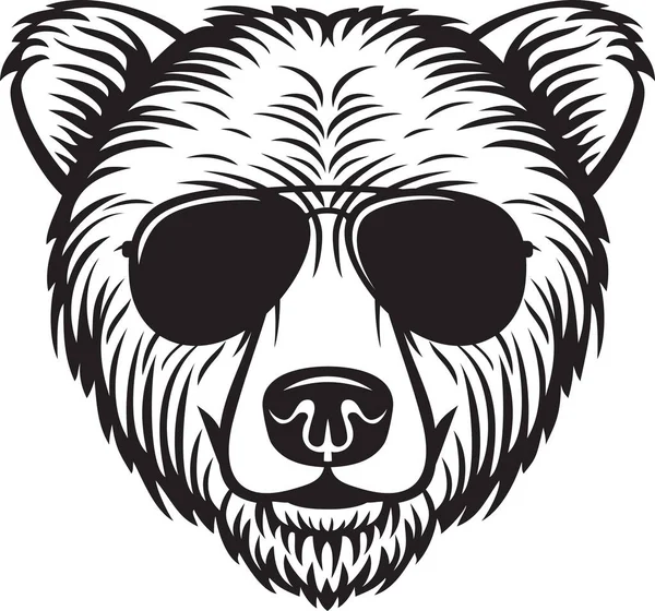 Κεφάλι Αρκούδας Γυαλιά Ηλίου Αεροπόρων — Διανυσματικό Αρχείο
