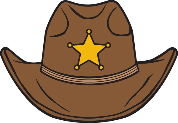 Oude Western Sheriff Hat Vector Illustratie — Stockvector