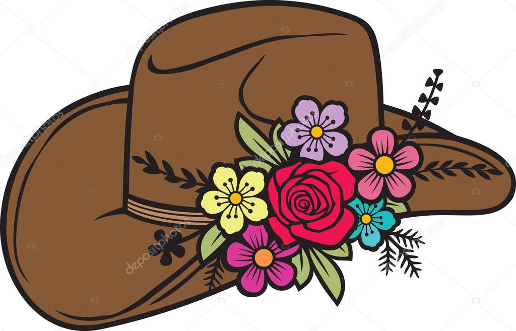 icono de vector de sombrero de vaquero. ropa de ilustración de moda  occidental diseño de texas