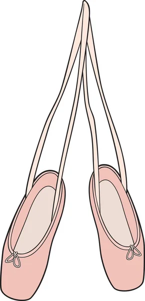 Pink Ballet Shoes Vector Illustration — Stock Vector