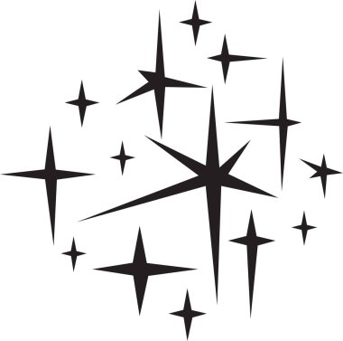 Kıvılcım (koleksiyon) siyah ve beyaz vektör illüstrasyonunu ayarladı