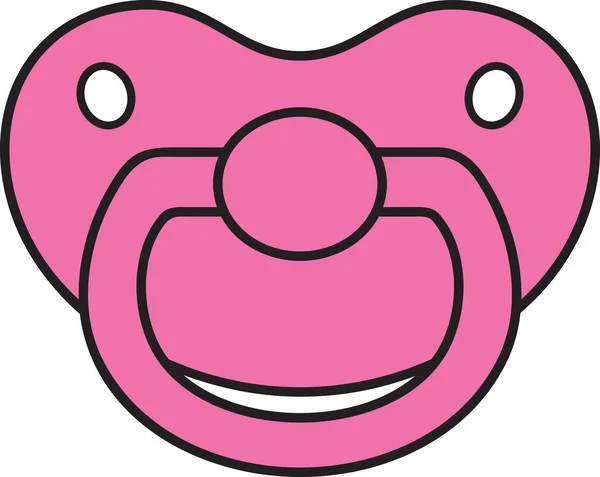 Pink Baby Pacifier Dummy Vector Illustration — Stock Vector