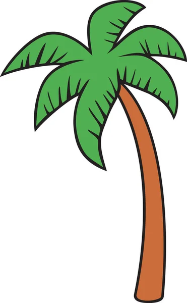 Palm Träd Färg Vektor Illustration — Stock vektor