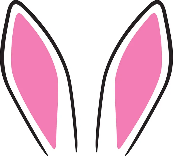 Bunny Rabbit Ears Color Vector Illustration — Stock Vector