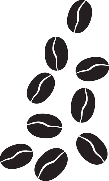 Coffee Beans Black White Vector Illustration — Stock Vector