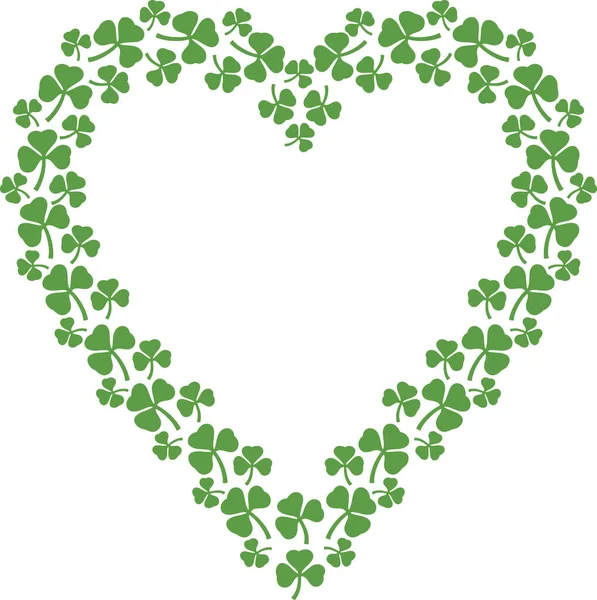 Clover Heart Shamrock Icon Patrick Day Design — Stock Vector