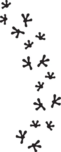 Empreintes Lézard Noir Blanc Piste Impression Illustration Vectorielle — Image vectorielle