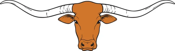 Longhorn Hlava Texaský Design Býčí Ikona Vektorová Ilustrace — Stockový vektor