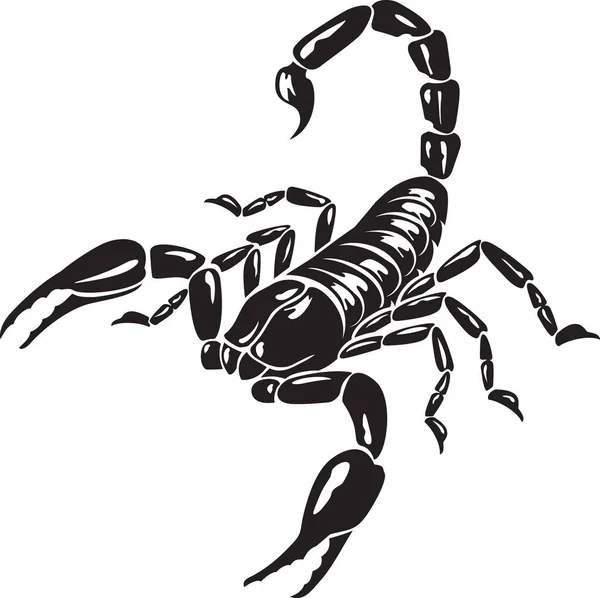 Skorpion Tier Schwarz Weiß Vektorillustration — Stockvektor