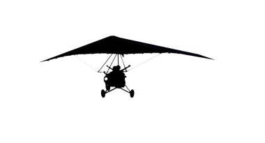 moto hang glider üzerine beyaz silüeti