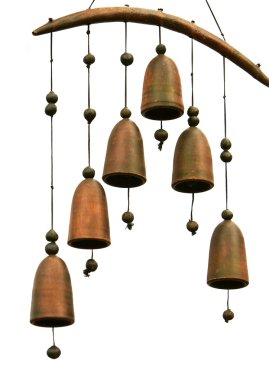 metal çan üzerinde beyaz izole