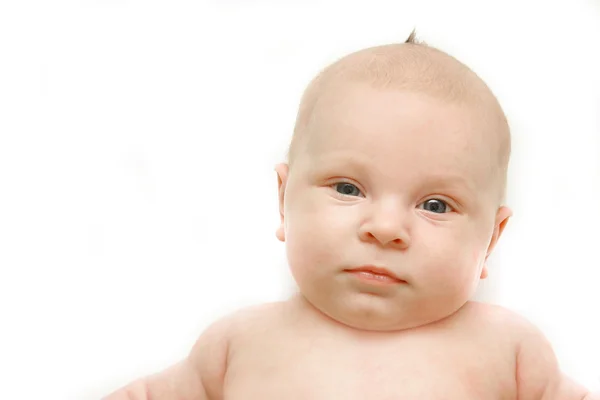 Baby portrait over white — Stock Photo, Image