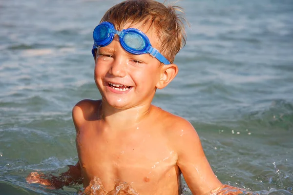 Happy boy in water — Stock Photo, Image