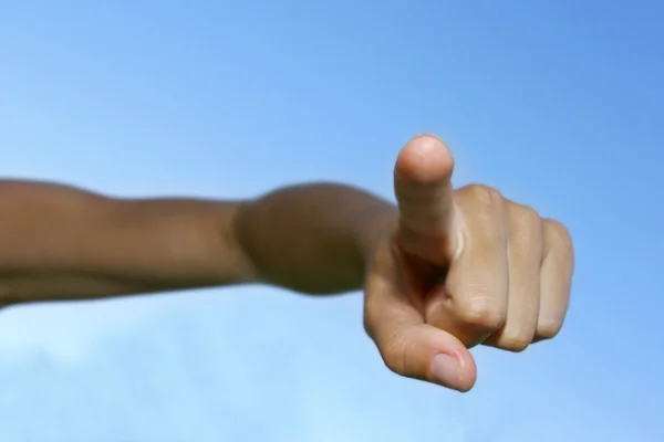 Primer plano de la mano que apunta — Foto de Stock