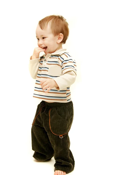 Happy toddler over white — Stock Photo, Image