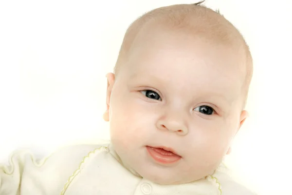 Babyporträt über Weiß — Stockfoto