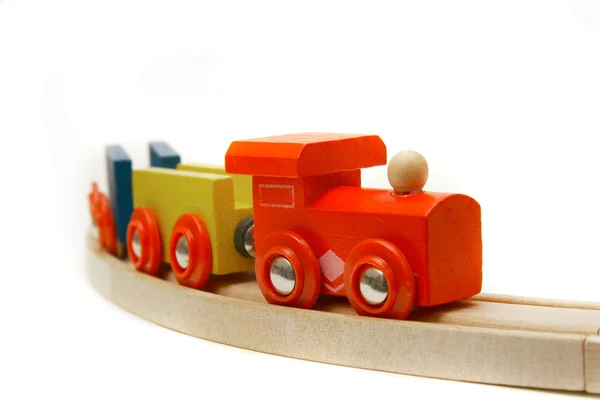 Wooden train over white — Stock Photo, Image