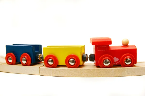Wooden train over white — Stock Photo, Image