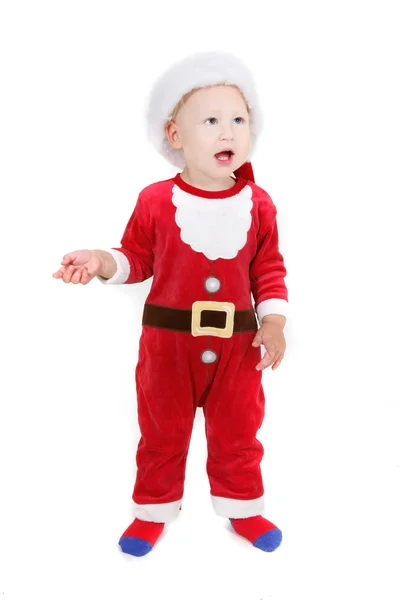 Cute baby santa over white — Stock Photo, Image